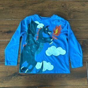 Hanna Andersson Graphic Long Tee size 6/7 boys.#dragon